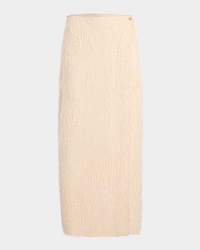 Quinn Fringe Knit Ankle Wrap Skirt